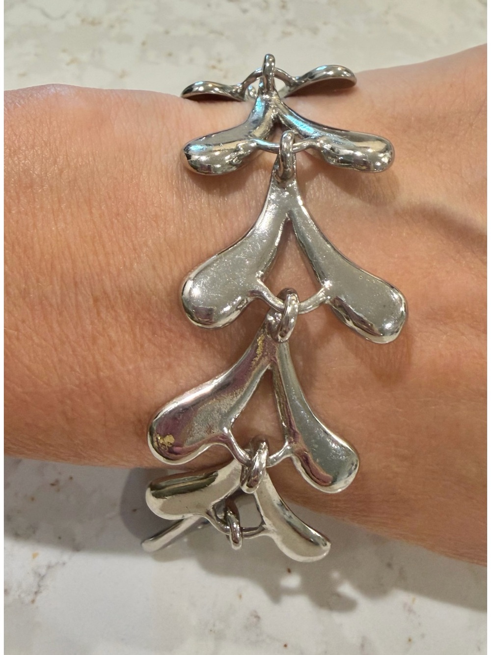 J.Jill Vintage Modernist Abstract Silver Tone Link Bracelet • Splash Design